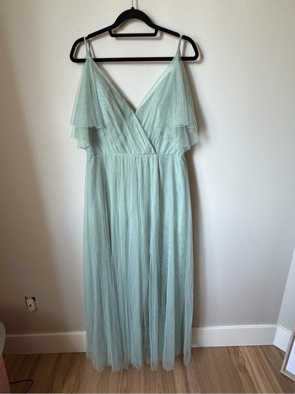 Jenny Yoo Aeryn Tulle Maxi Dress with Flutter Sleeves
